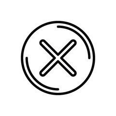 Black line icon for wrong