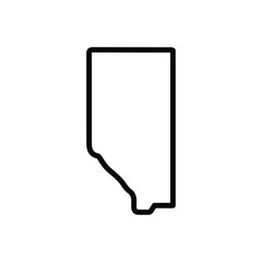 Black line icon for alberta