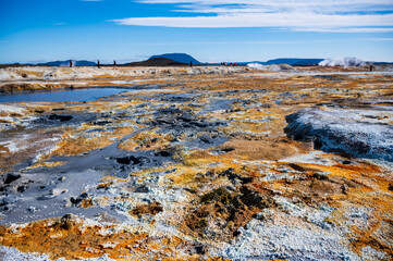 Amazing strange patterns and colours in Namafjall Geothermal Area