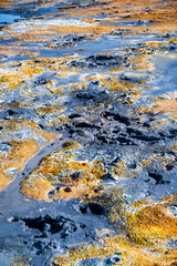 Amazing strange patterns and colours in Namafjall Geothermal Area