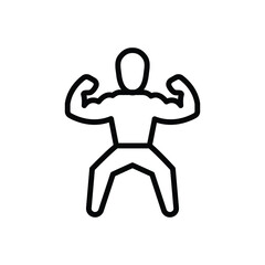 Black line icon for muscles