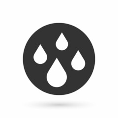 Grey Water drop icon isolated on white background. Vector
