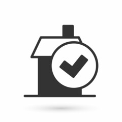 Grey Home cleaning service concept icon isolated on white background. Building and house. Vector