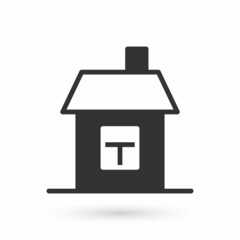 Grey House icon isolated on white background. Home symbol. Vector
