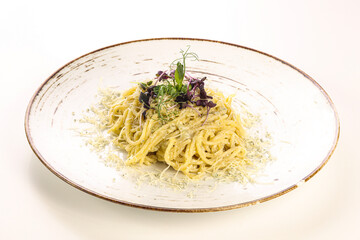 Pasta with hard and soft cheeses