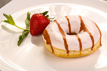 Glaze cundy donut with chocolate