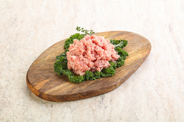 Raw pork minced meat for cooking