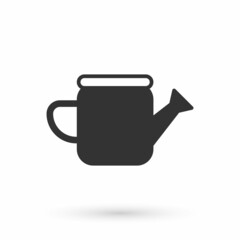 Grey Watering can icon isolated on white background. Irrigation symbol. Vector