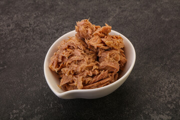 Canned tuna fillet for salad