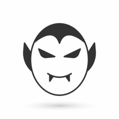 Grey Vampire icon isolated on white background. Happy Halloween party. Vector