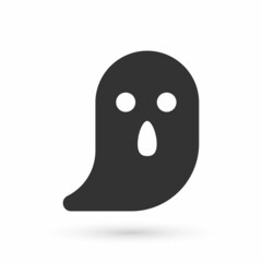 Grey Ghost icon isolated on white background. Happy Halloween party. Vector