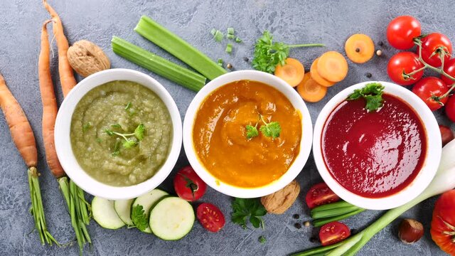 assorted of vegetable soup