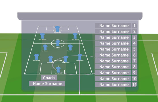 Soccer lineup formation. vector illustration