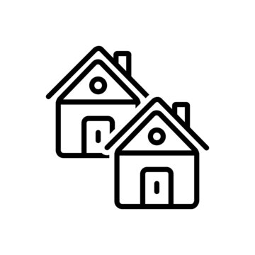 Black line icon for casa
