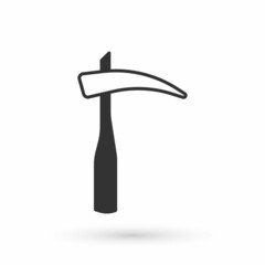 Grey Scythe icon isolated on white background. Happy Halloween party. Vector