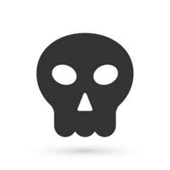 Grey Skull icon isolated on white background. Happy Halloween party. Vector