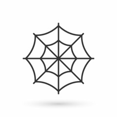 Grey Spider web icon isolated on white background. Cobweb sign. Happy Halloween party. Vector