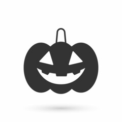 Grey Pumpkin icon isolated on white background. Happy Halloween party. Vector