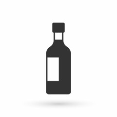 Grey Bottle of wine icon isolated on white background. Vector