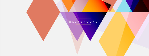 Color triangles composition, geometric abstract background. Techno or business concept, pattern for wallpaper, banner, background, landing page