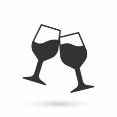 Grey Wine glass icon isolated on white background. Wineglass sign. Vector