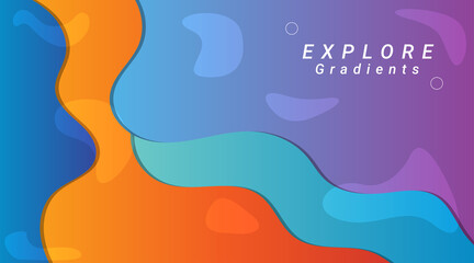 Abstract Paper Cut Background with Colorful Gradient