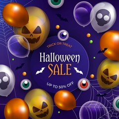 realistic halloween sale design vector illustration