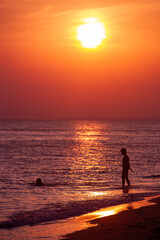 sunset on the beach