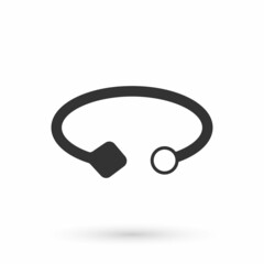Grey Bracelet jewelry icon isolated on white background. Bangle sign. Vector
