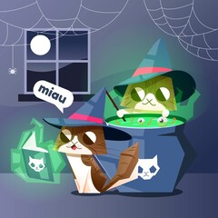 halloween festival cat design vector illustration