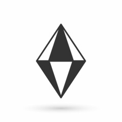 Grey Gem stone icon isolated on white background. Jewelry symbol. Diamond. Vector