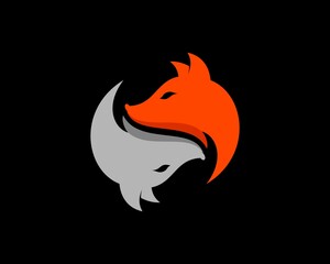 Two head fox with orange and silver colors