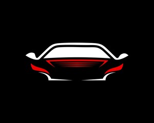 Silhouette sports car with red and white colors