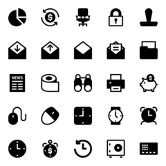 Glyph icons for business, office & internet.