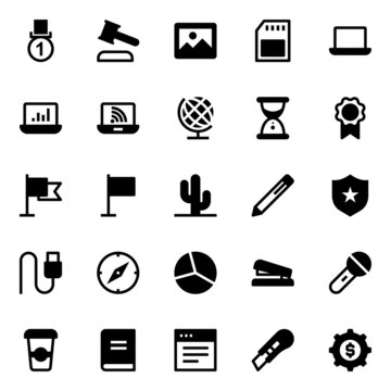 Glyph icons for business, office & internet.