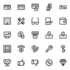 Outline icons for business, office & internet.