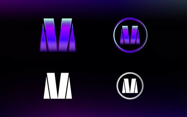 Initials MV logo with a bright color is suitable for E sports teams and others