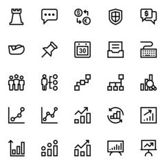 Outline icons for business, office & internet.