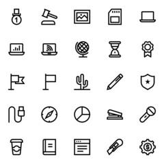 Outline icons for business, office & internet.