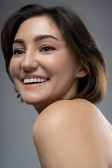 Obraz premium Portrait of young beautiful brunette woman