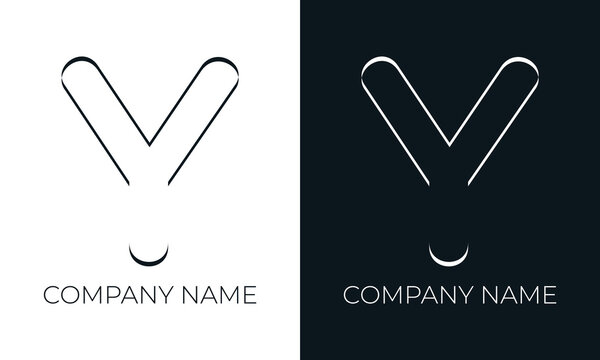 Initial letter y logo vector design template. Creative modern trendy y typography and black colors.