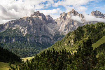 landscape scenery of the italian dolomites mountains in summer