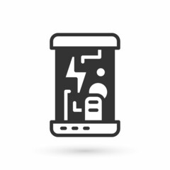 Grey Futuristic cryogenic capsules or containers icon isolated on white background. Cryonic technology for humans or cryogenic chamber. Vector