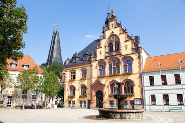 Rathaus am Marktplatz in  Egeln, Salzlandkreis, Sachsen-Anhalt
