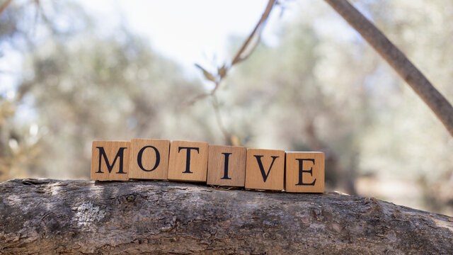 The word Motive was created from wooden cubes.