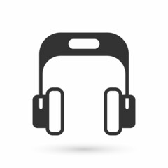 Grey Headphones icon isolated on white background. Earphones. Concept for listening to music, service, communication and operator. Vector