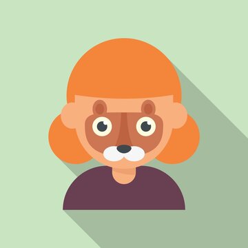 Squirrel face painting icon flat vector. Child paint