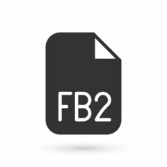 Grey FB2 File icon isolated on white background. Vector