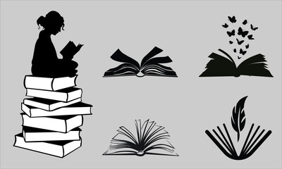 illustration of a person reading a book