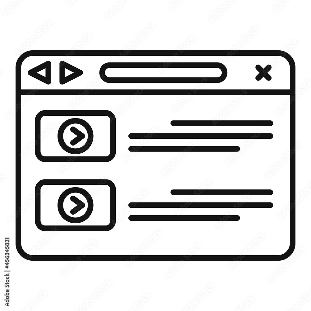 Poster browser interface icon outline vector. computer window